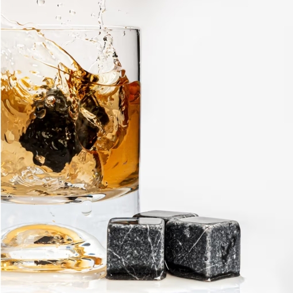 Whiskey Stones, NEW Barware, Gift Box & Storage Bag, Marble Reusable Ice, Father - Picture 9 of 11